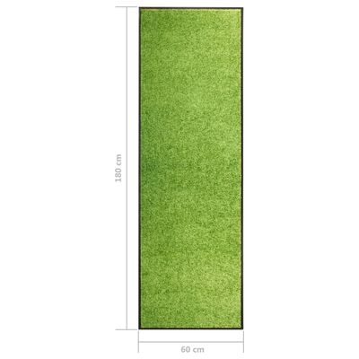 vidaXL Dörrmatta tvättbar grön 60x180 cm