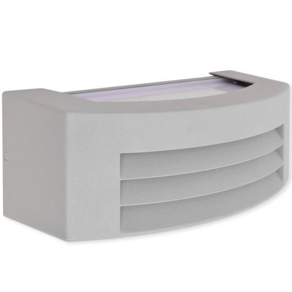 vidaXL Utomhusv&auml;gglampa ljusgr&aring; aluminium