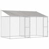 vidaXL Hundbur med tak Silver 400 x 200 x 256 cm St&aring;l och PE