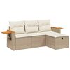 vidaXL Soffgrupp f&ouml;r tr&auml;dg&aring;rd med dynor 4 delar beige konstrotting