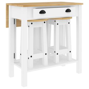vidaXL Barm&ouml;bler 3 delar Vit massiv furu