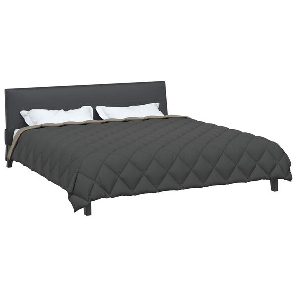 vidaXL Vinter T&auml;cke Ljusgr&aring; och antracit 220 x 260 cm Mikrofiber