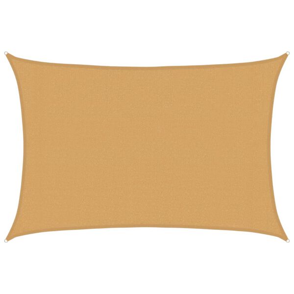 vidaXL Solsegel 160 g/m&sup2; rektangul&auml;r sand 3x5 m HDPE