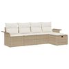vidaXL Tr&auml;dg&aring;rdsoffset med kudde med lagring 5 pcs Beige Poly rattan