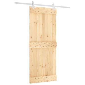 vidaXL Skjutd&ouml;rr Naturlig och vit 85 x 210 cm Massiv furutr&auml;d&ouml;rr