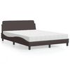 vidaXL Bed with Mattress "Dover" Dark Brown 120x200 cm Fabric