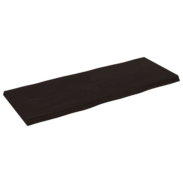 vidaXL Bordsskiva mörkbrun 140x50x(2-4) cm massivt trä levande kant