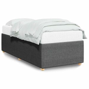 vidaXL S&auml;ngram utan madrass m&ouml;rkgr&aring; 90x190 cm tyg