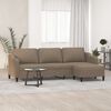 vidaXL 3-sitssoffa med fotpall Taupe 210 cm tyg