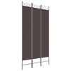 vidaXL Rumsavdelare 3 paneler brun 120x220 cm tyg