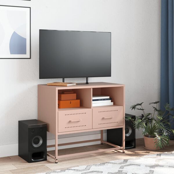 vidaXL TV-skåp rosa 68x39x60,5 cm stål