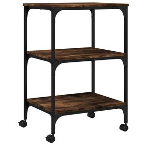 vidaXL Skrivarst&auml;ll 3 hyllor r&ouml;kf&auml;rgad ek 50x41x75 cm konstruerat tr&auml;