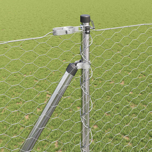 vidaXL St&auml;ngselstolpe Silver 100 x 1,5 m (36 mm n&auml;t) St&aring;l