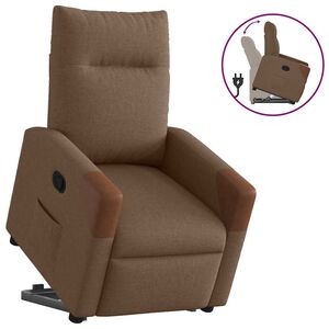 vidaXL Reclinerf&aring;t&ouml;lj med uppresningshj&auml;lp brun tyg