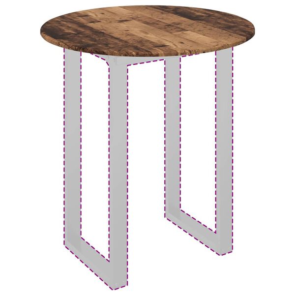 vidaXL Bordsskiva Gammalt tr&auml; 80 x 80 x 1,5 cm Konstruerat tr&auml;