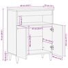 vidaXL Sideboard med lagring Valn&ouml;t 60 x 33,5 x 75 cm Massivt mangotr&auml;