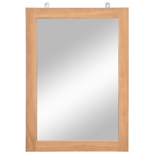 vidaXL V&auml;ggspegel massiv teak 50x70 cm