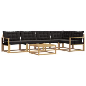 vidaXL Utomhussoffset 6 pcs Vit och svart 79 x 79 x 37 cm