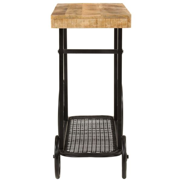 vidaXL Avlastningsbord 112x36x76 cm massivt mangotr&auml; och j&auml;rn