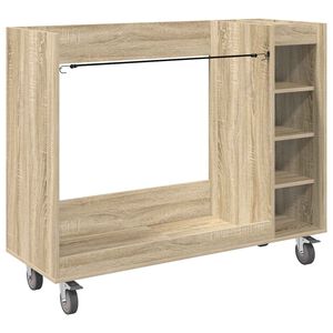 vidaXL Golf Sk&aring;p med hjul Enf&auml;rgad Sonoma-ek 120 x 45 x 98 cm