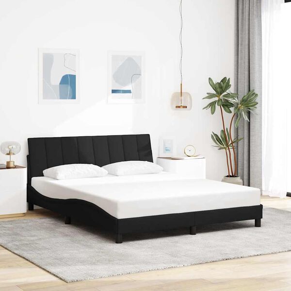 vidaXL Bed Frame without Mattress "Hanko" Black 160x200 cm Fabric
