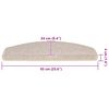 vidaXL Trappmattor 20 st 65x24x4 cm Taupe halvrunda stora