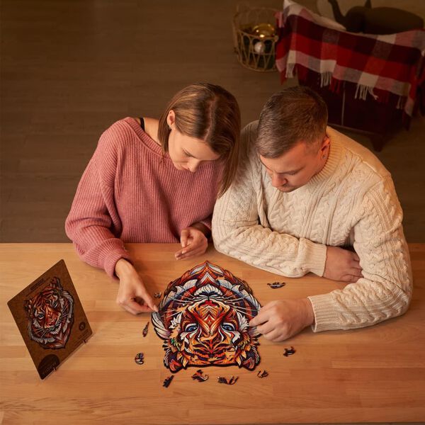 UNIDRAGON Pussel tr&auml; 273 bitar Lovely Tiger king size 30x38 cm