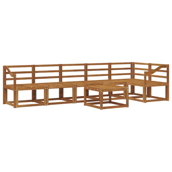 vidaXL Utomhussoffset 7 pcs Naturf&auml;rg Massivt Akaciatr&auml;