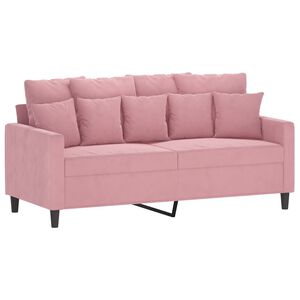 vidaXL Soffa 2-sits rosa 140 cm sammet