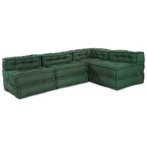 vidaXL Modulsofa enhet 4 pcs Gr&ouml;n Tyg