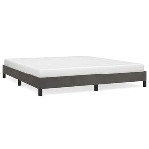 vidaXL S&auml;ngram utan madrass m&ouml;rkgr&aring; 160x200 cm sammet