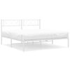 vidaXL S&auml;ngram med huvudgavel metall vit 160x200 cm