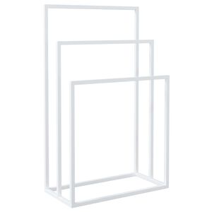 vidaXL Frist&aring;ende handduksh&auml;ngare vit 48x24x79 cm j&auml;rn