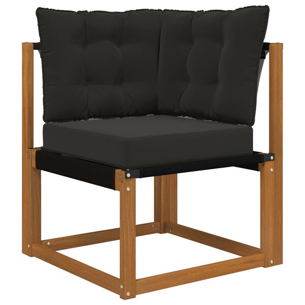 vidaXL Utomhus Soffa Kudde 3 pcs Svart Polyester