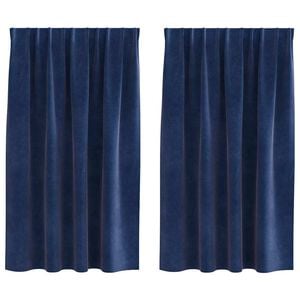 vidaXL M&ouml;rkl&auml;ggningsgardiner 2 pcs M&ouml;rkbl&aring; 140 x 140 cm Sammet