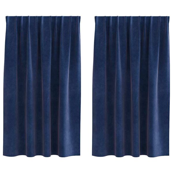 vidaXL M&ouml;rkl&auml;ggningsgardiner 2 pcs M&ouml;rkbl&aring; 140 x 140 cm Sammet