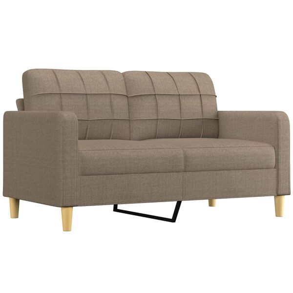 vidaXL 2-sitssoffa med kuddar&dynor taupe 140 cm tyg