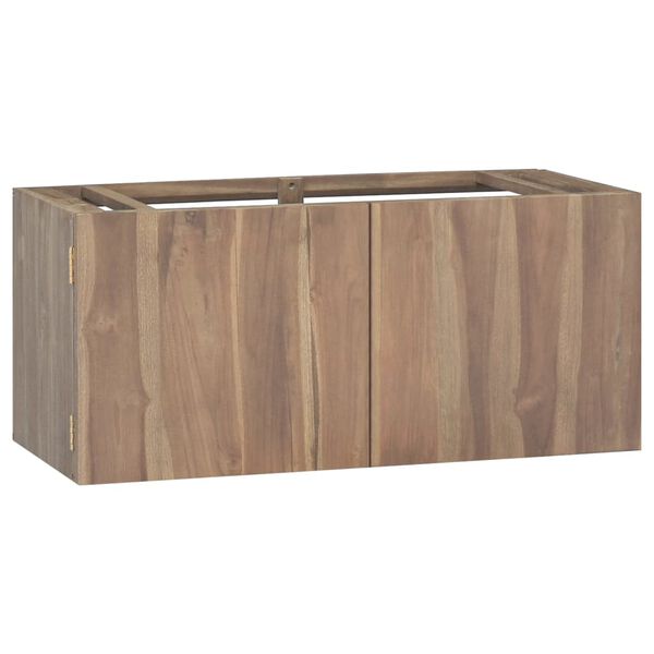 vidaXL V&auml;ggmonterat badrumssk&aring;p 90x39x40 cm massiv teak
