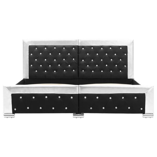 vidaXL Sängram svart konstläder 160x200 cm