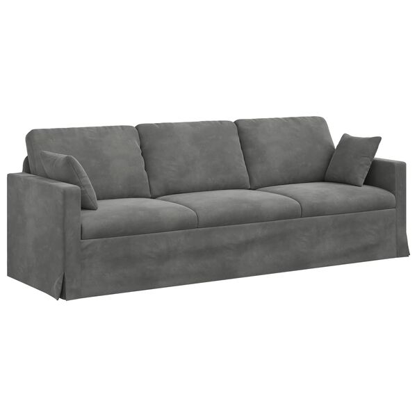 vidaXL Soffa M&ouml;rkgr&aring; 228 x 78 x 80 cm Sammet