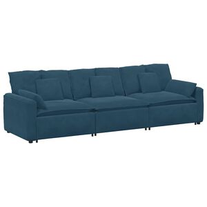 vidaXL Modulsoffa med dynor bl&aring;