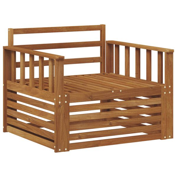 vidaXL 2 Stycke Sofa med armst&ouml;d Massivt Akaciatr&auml; Naturf&auml;rg