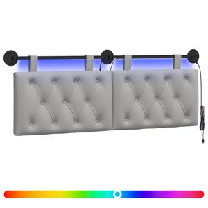 vidaXL H&auml;ngande s&auml;nggavel Med LED-lampa Moln Gr&aring; Tyg