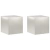 vidaXL V&auml;xtst&auml;ll 2 pcs Silver 40 x 40 x 40 cm St&aring;l
