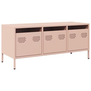 vidaXL Tv-b&auml;nk rosa 101,5x39x43,5 cm kallvalsat st&aring;l