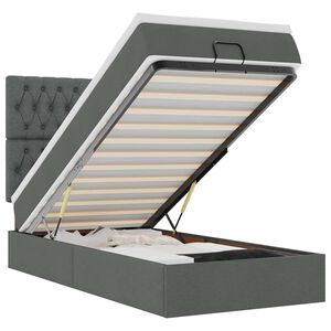 vidaXL Ottoman s&auml;ngram med madrass m&ouml;rkgr&aring; 100x200 cm tyg