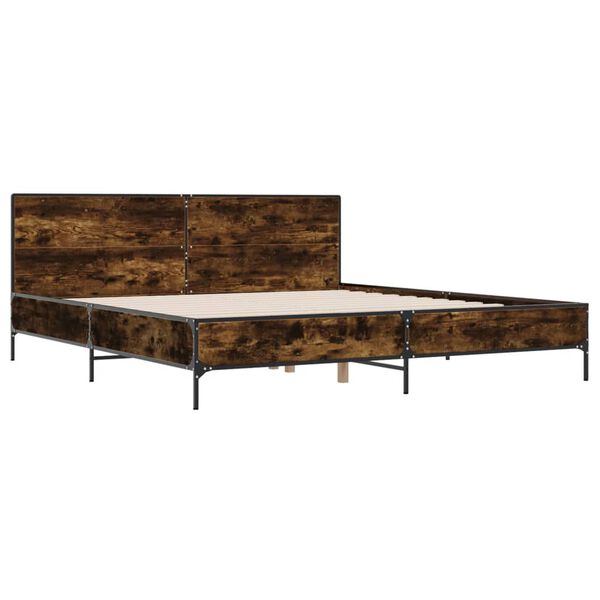 vidaXL S&auml;ngram r&ouml;kf&auml;rgad ek 200x200 cm konstruerat tr&auml; och metall