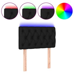 vidaXL S&auml;nggavel LED svart 80x7x78/88 cm tyg