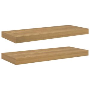 vidaXL V&auml;gg hylla 2 pcs Brun 50 x 23 x 4 cm Konstruerat tr&auml;