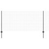 vidaXL Euro Staket med St&ouml;d 10 x 1 m PVC-belagda st&aring;l Gr&aring; Mesh